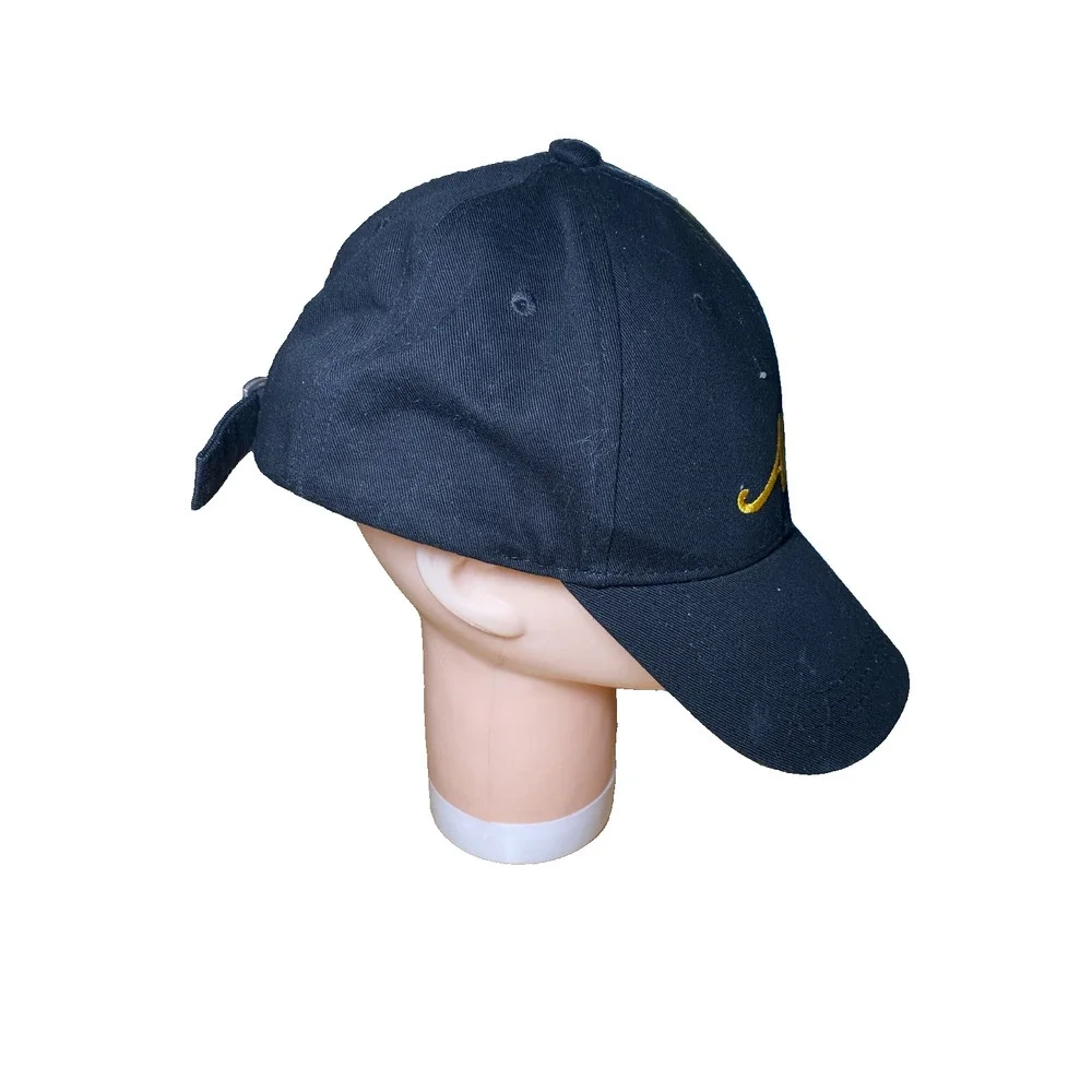 Disney Aladdin Genie Strapback Hat Black Yellow Embroidered Dad Cap